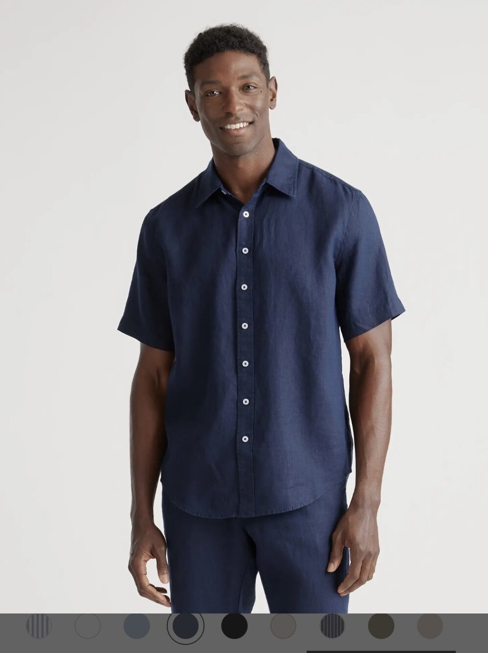Quince Men's European 100% Linen Short-Sleeve Shirt Large